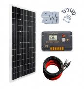 ECO-WORTHY 100 Watt Monocrystalline Solar Panel 12V Off-Grid RV Boat Kit:100 Watt Solar Panel with 20A LCD Display Charge Controller Charging Camping Boat Caravan RV