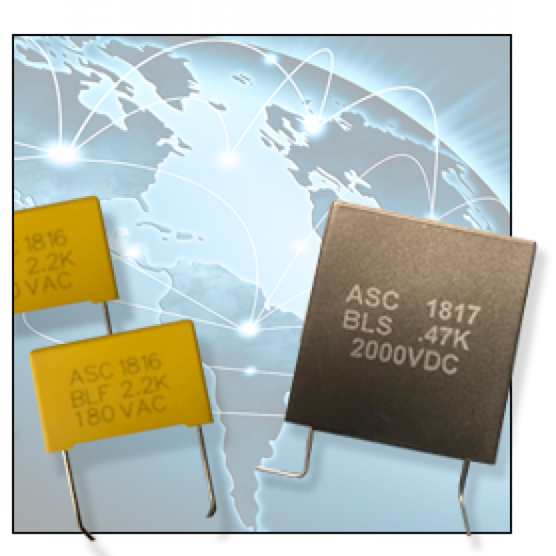 New Yorker Electronics releases two new series of ASC Capacitors self-healing BLF (Board Level Filter) and BLS (Board Level Snubber) Capacitor Series