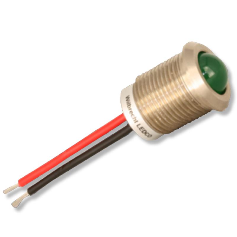 The Wilbrecht LEDCO 14mm Mount CL Series Panel LED for industrial and outdoor applications, available in red, green, yellow, blue and bicolor indicator options