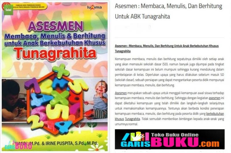 Asesmen Membaca Menulis Dan Berhitung Untuk Anak Berkebutuhan Khusus Tunagrahita • Buku Asesmen Untuk Anak Tunagrahita By Wasdi & Irine Puspita ISBN 9786022680369 • Jual Buku Asesmen Mema Untuk ABK Tunagrahita • Download eBook Asesmen Tunagrahita PDF