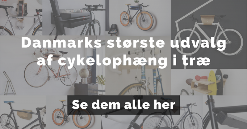 Danmarks største udvalg af cykelophæng i træ til væggen
