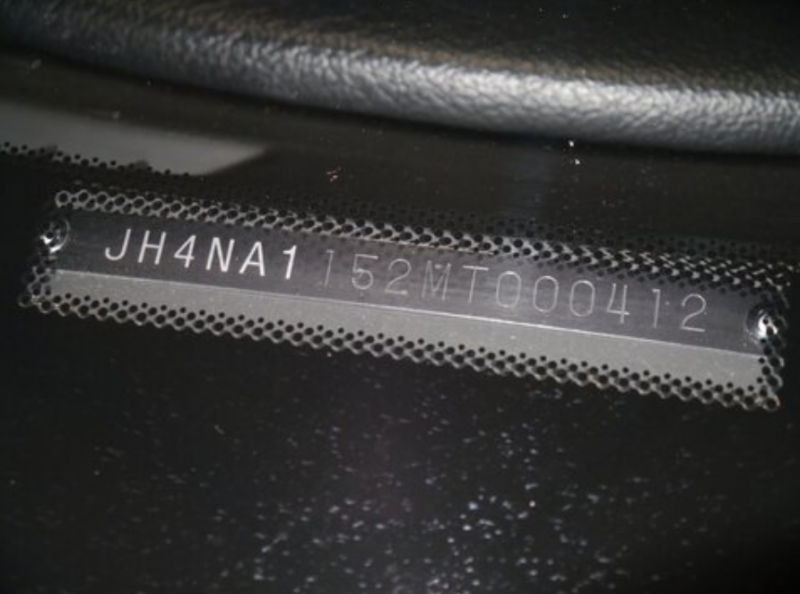 VIN number plate