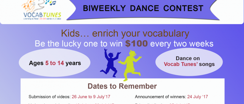 Vocab Tunes Online Biweekly Dance Contest for Kids