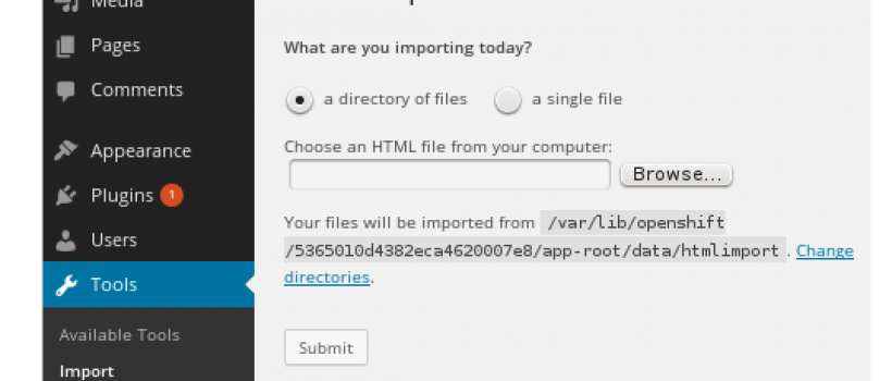 HTML to WordPress