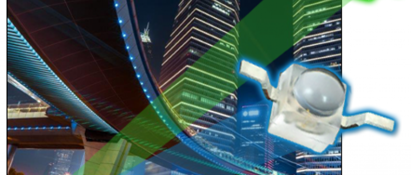 New Yorker Electronics is distributing the new Vishay Optoelectronics VLD.1232 Series of Space-Saving Blue and True Green Ultrabright LEDs