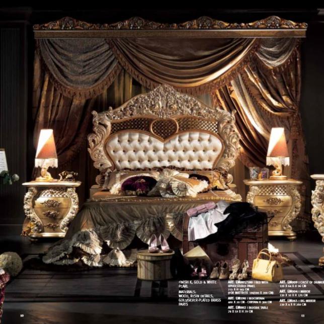 Experience Collection Gold and White Pearl Bedroom Set