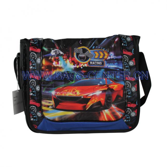 Street race car collection shoulder bag. Use two kinds of Jacquard combination, the car is Glitter PVC embossed. Adjustable strap, cute street car pattern.