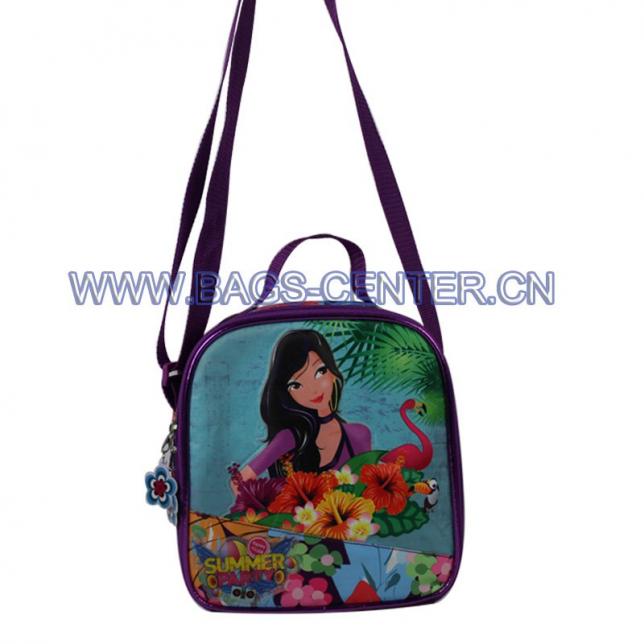Summer party collection lunch bag. Wholesale thermal lunch bag with thick foam & PEVA to keep foods warm, leather piping, PVC embossed logo.