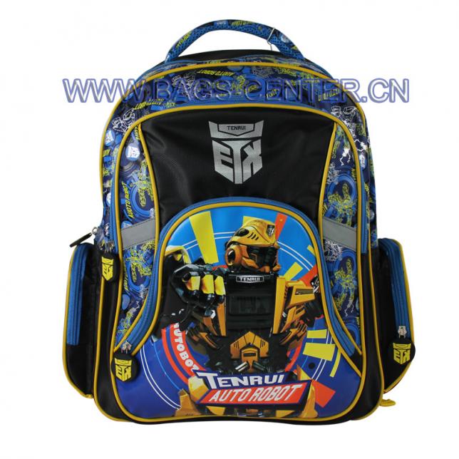 TENRUI Transformers collection shoulder bag. Two large compartments, enough space to store books, stationeries and other supplies, cool Transformers pattern.