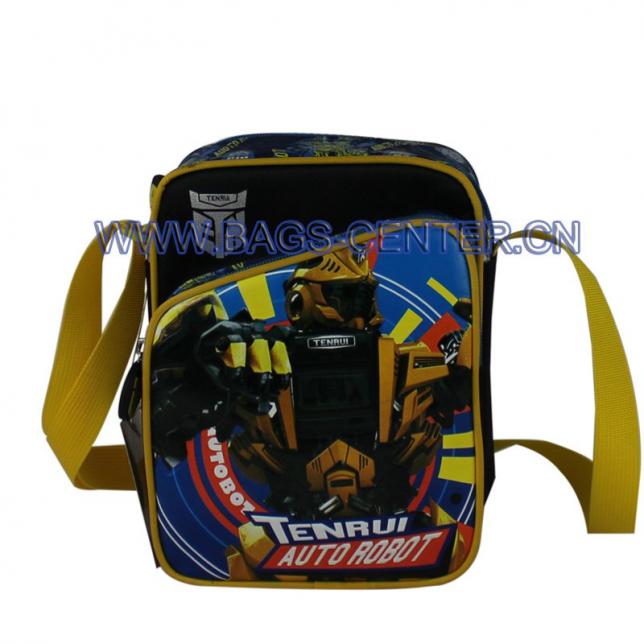 shoulder strap, leather embossed transformers, this lightweight bag is ideal for school or days out.