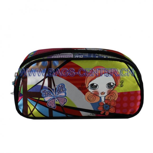 Contact School Pencil Case Factory to Manufacture Double Compartment School Pencil Cases Perfectly, satin fabric, easy open zipper, large capacity.