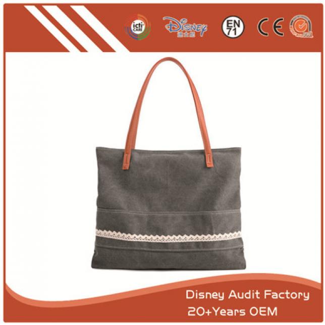 Grey Canvas Handbag