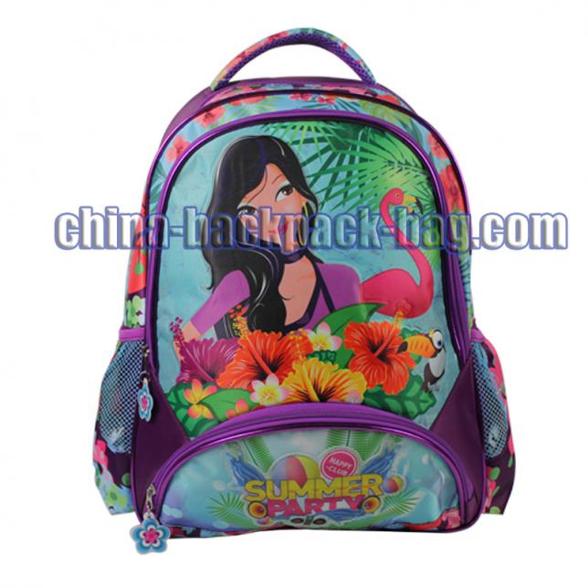 Summer party collection backpack. Teens backpacks & school bags, two side pockets, top-side carrying handle, padded, adjustable strap.