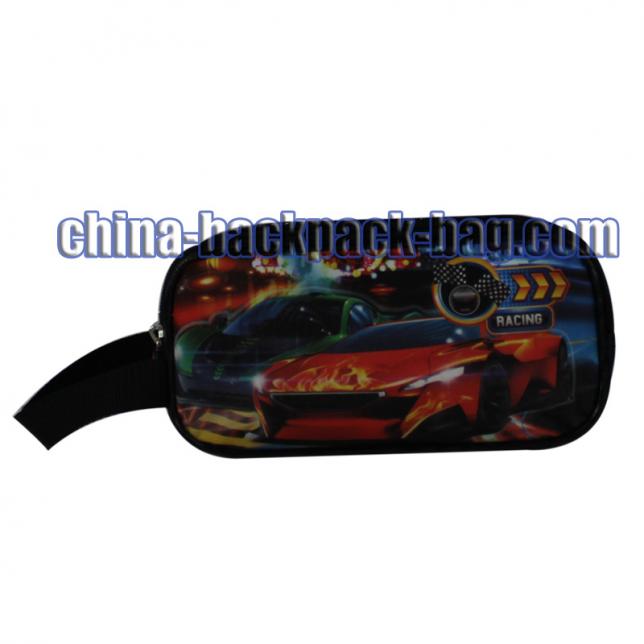 Street race car collection pencil case. Use two kinds of Jacquard combination, the car is Glitter PVC embossed. Plenty rooms, not easy to worn out.
