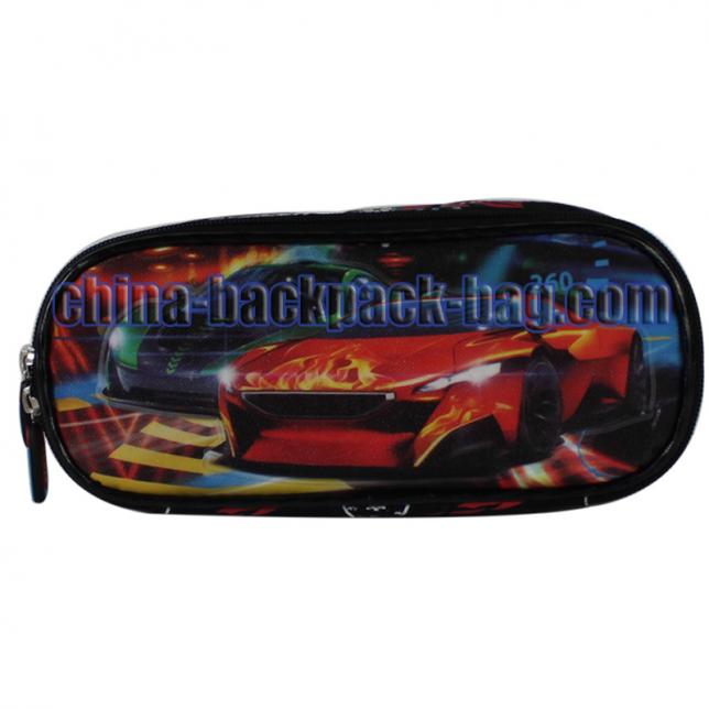Street race car collection pencil case. Use two kinds of Jacquard combination, the car is Glitter PVC embossed. Great for holding pencils, pens, brushes, small tools and more. 